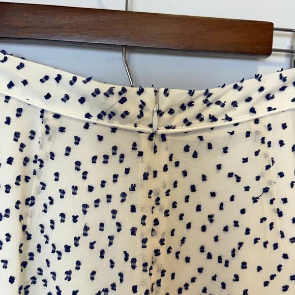 House of Harlow 1960 x Revolve White & Blue Chiffon Wide Leg Ankle Cuff Pant S - Picture 6 of 15